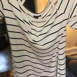 Torrid White Striped Off-Shoulder Top *NEVER WORN*